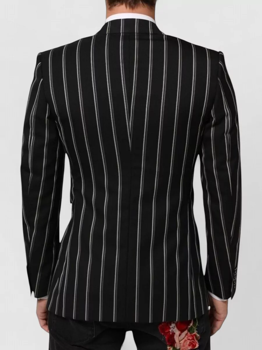 Dolce&Gabbana Striped Wool Single-Breasted Blazer