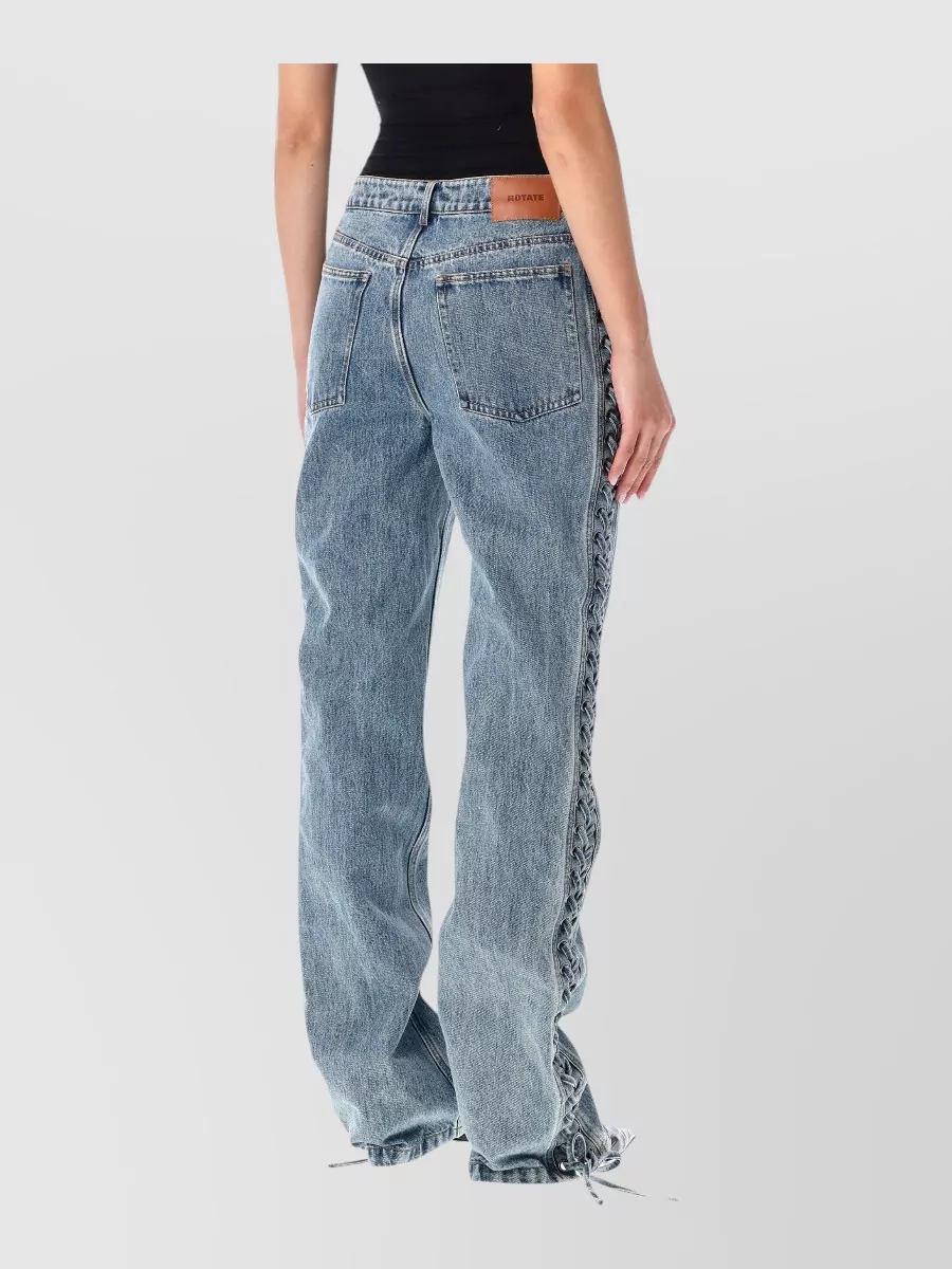 Rotate Laced Straight-Leg Jeans