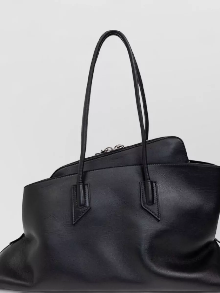 The Attico Medium Leather Top Handle Tote Bag