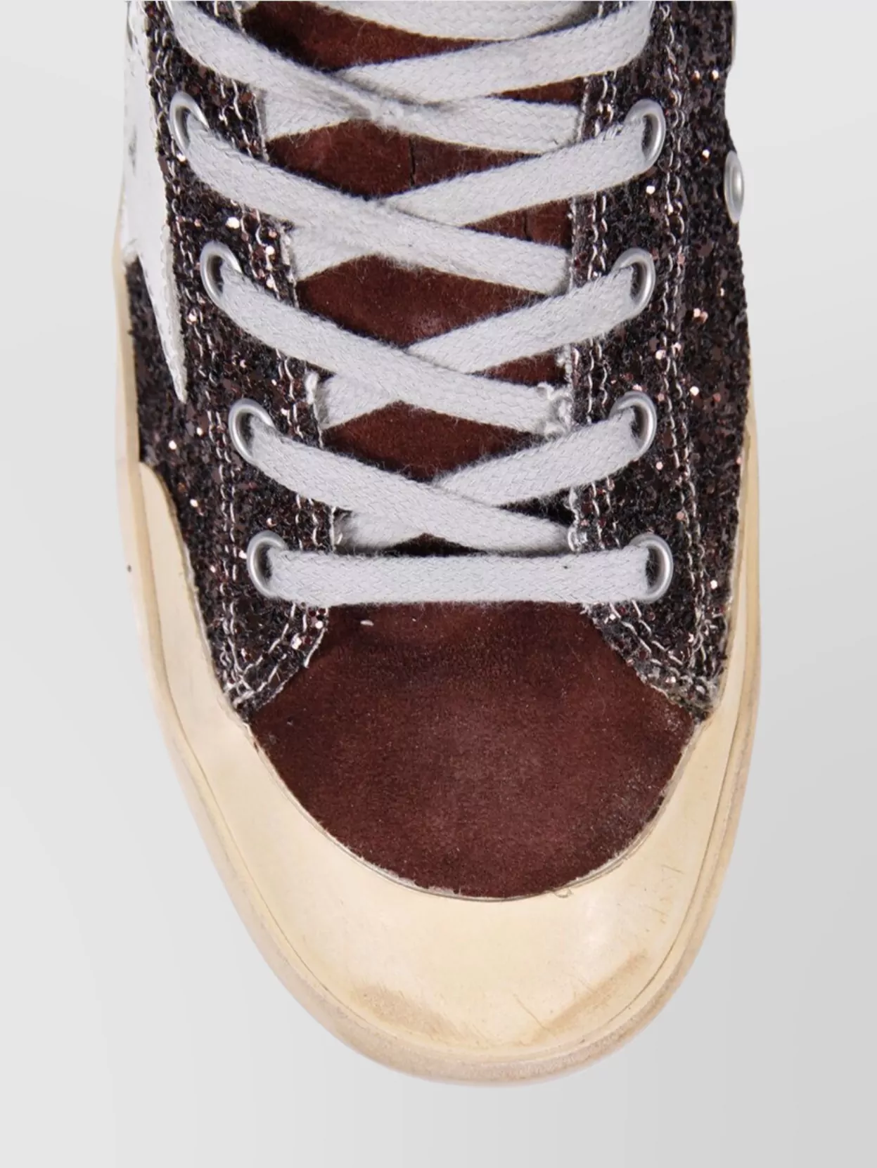 Golden Goose Leather Glitter High-Top Sneakers