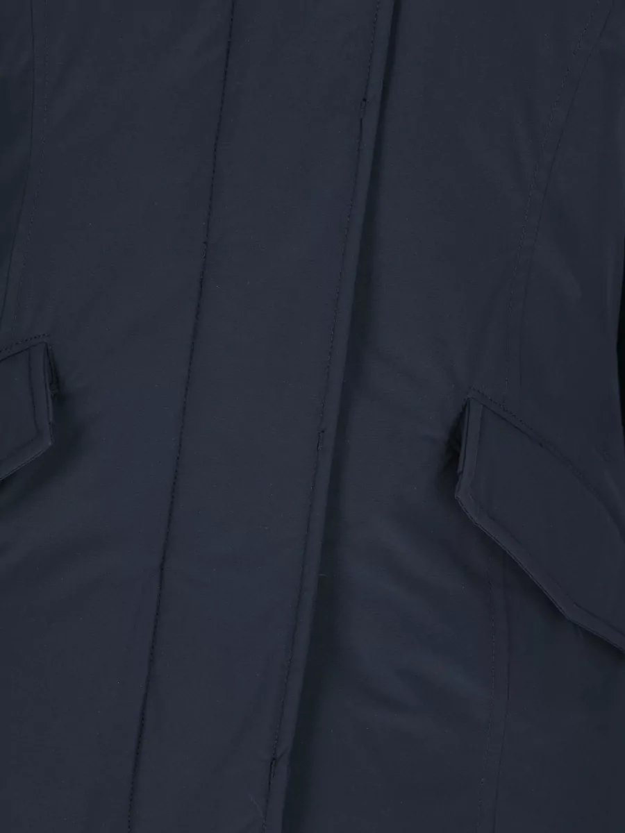 Woolrich Down Fur Trim Longline Puffer Jacket