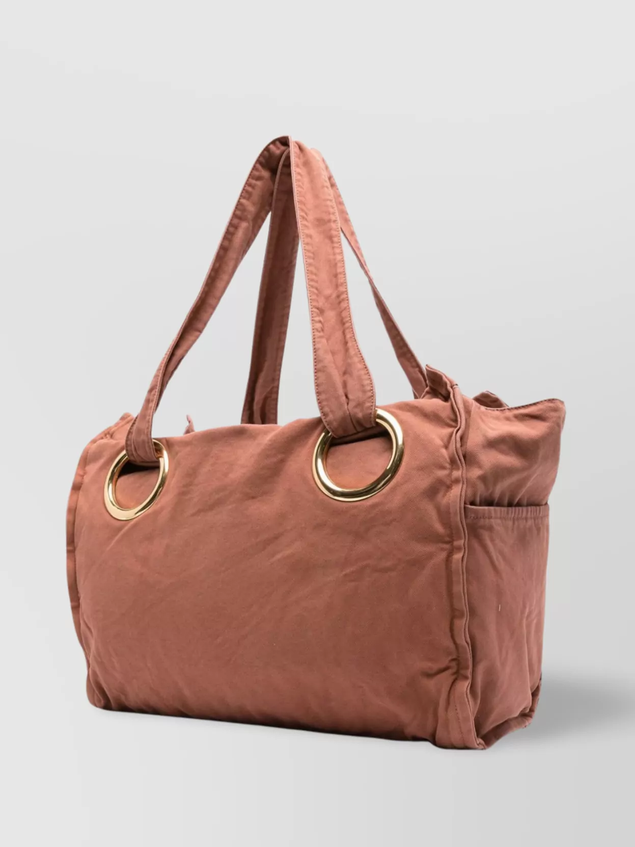 Chloé Oversized Eyelet Tote Bag With Front And Side Pockets