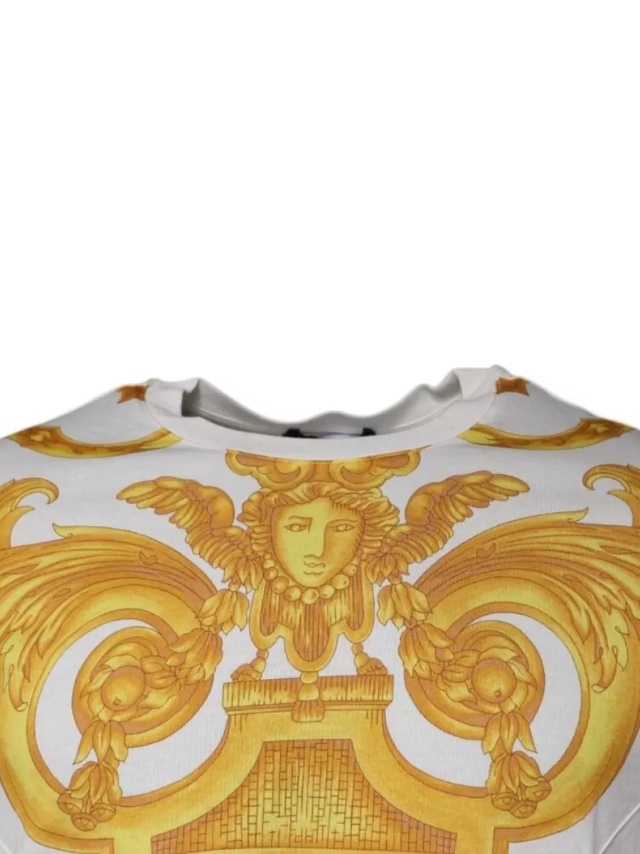 Versace Cotton Printed Crew Neck T-Shirt