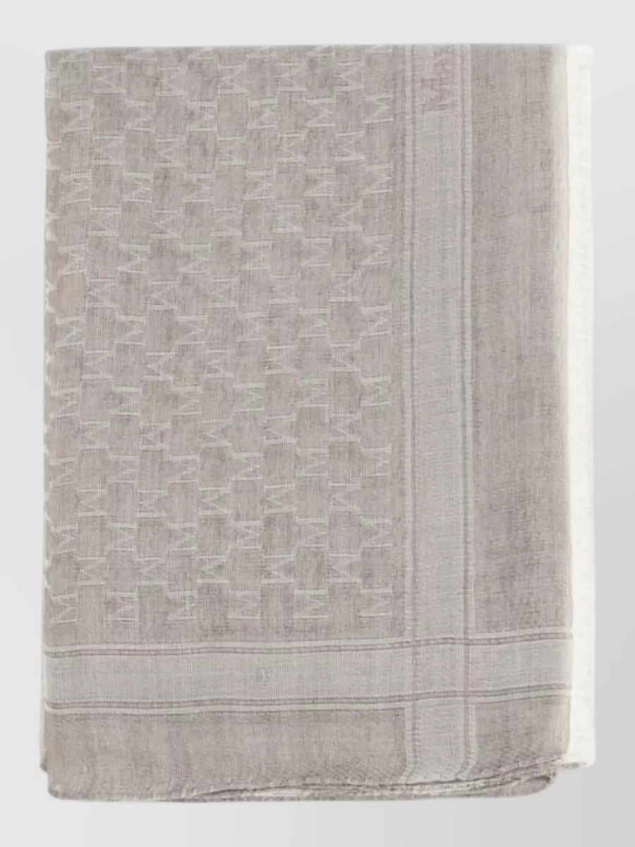Max Mara wool jacquard logo scarf