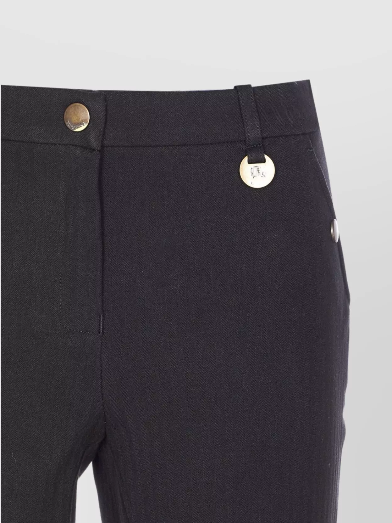 Burberry Regular Fit Trousers With Button On Cuffs
