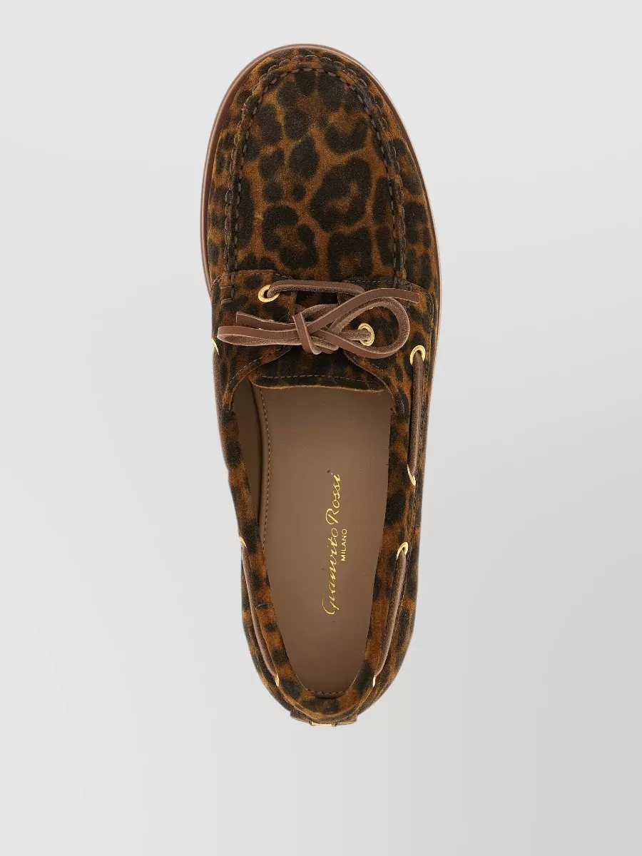 Gianvito Rossi Leopard-Print Leather Boat Shoes