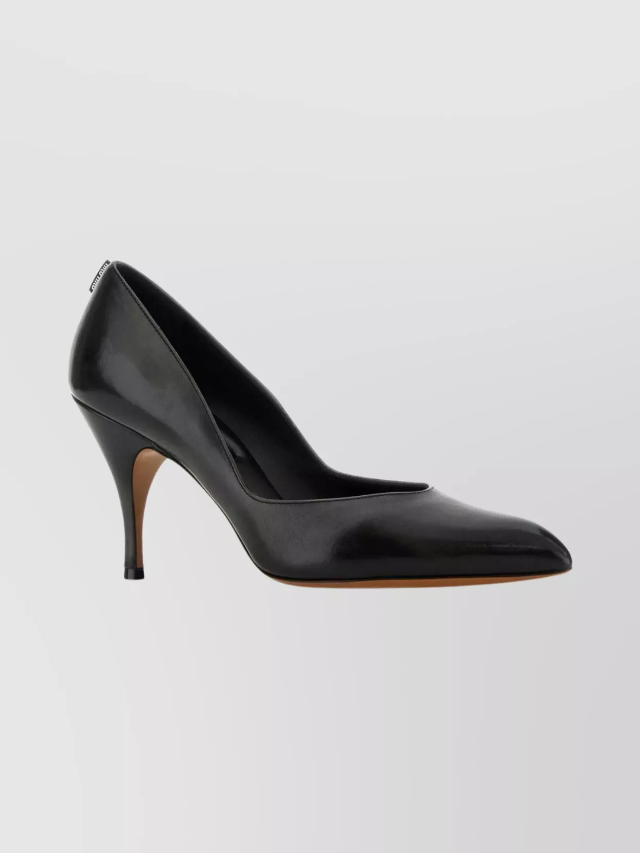Miu Miu Stylish Leather Pumps Featuring Pointed Toe And Stiletto In Black
