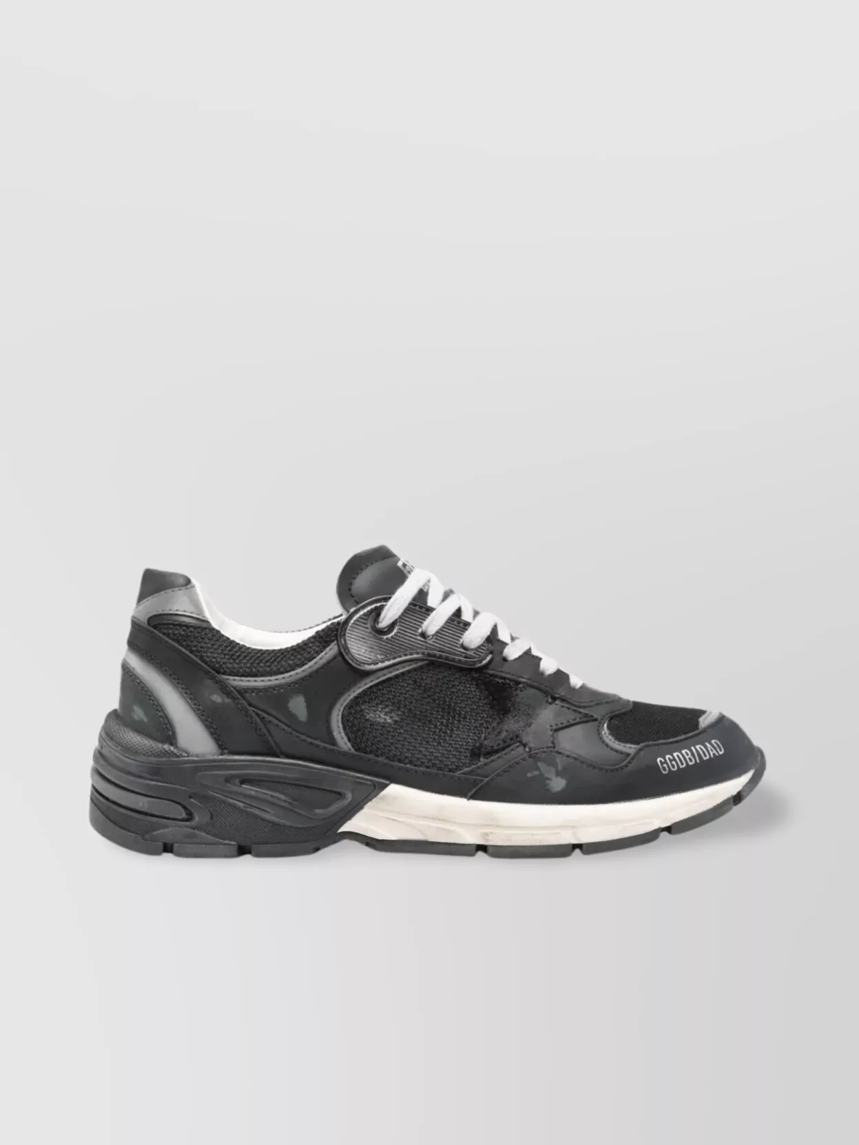 Golden Goose Black Leather And Mesh Running Dad Sneakers In Black