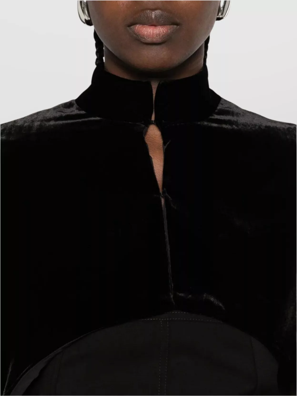 Raquel Diniz Velvet Short Cape High Neck