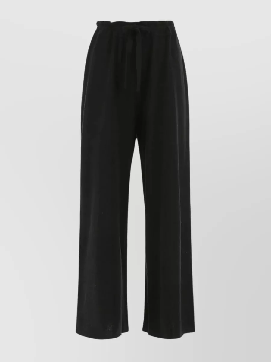 Shop Jil Sander Elastic Waist Cashmere Wide-leg Pant In Black