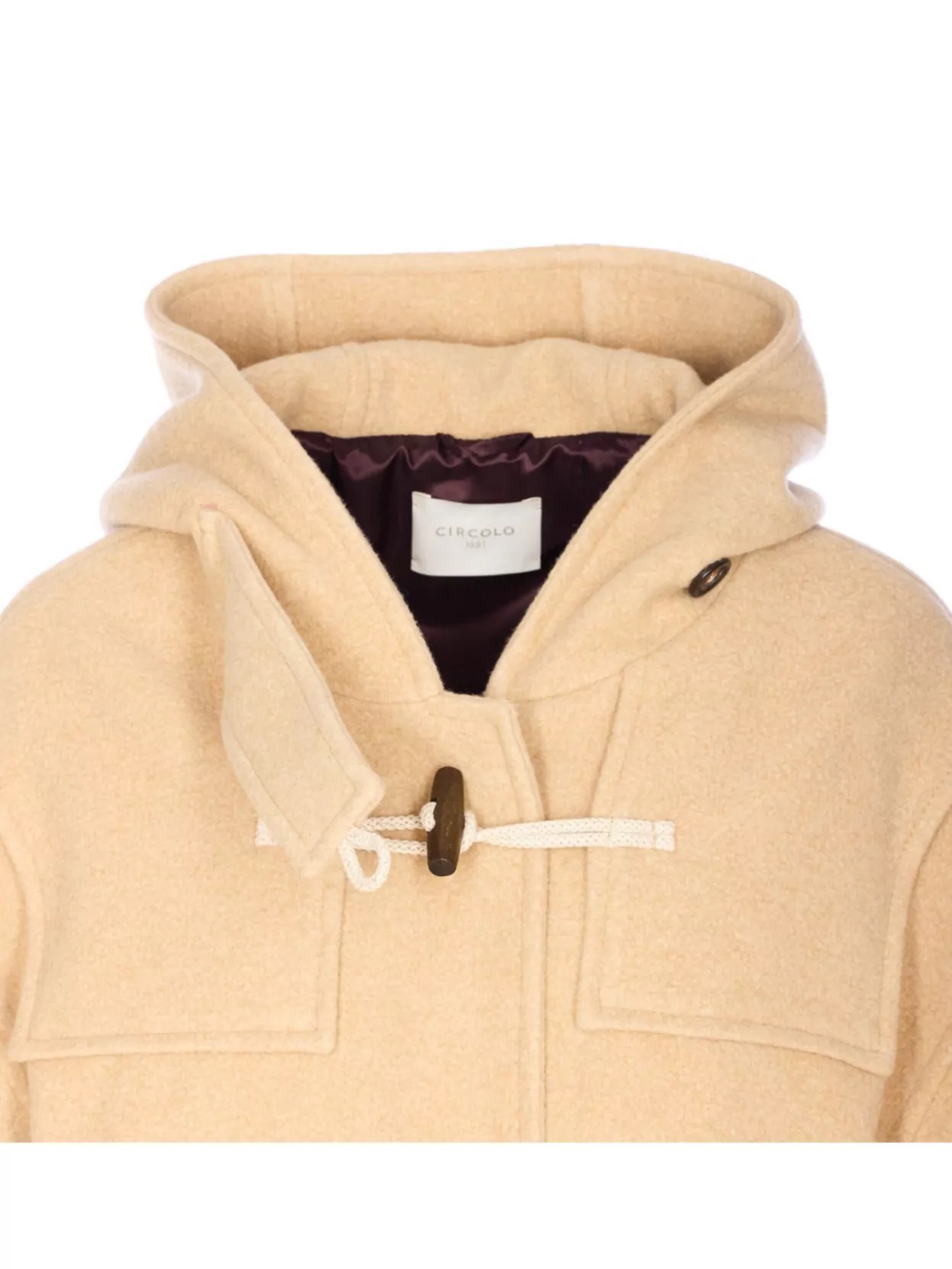 Circolo 1901 Hooded Jacket With Long Sleeves And Pockets In Neutral