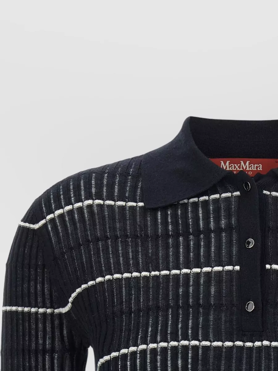 S Max Mara Silk Polo Knitted Top