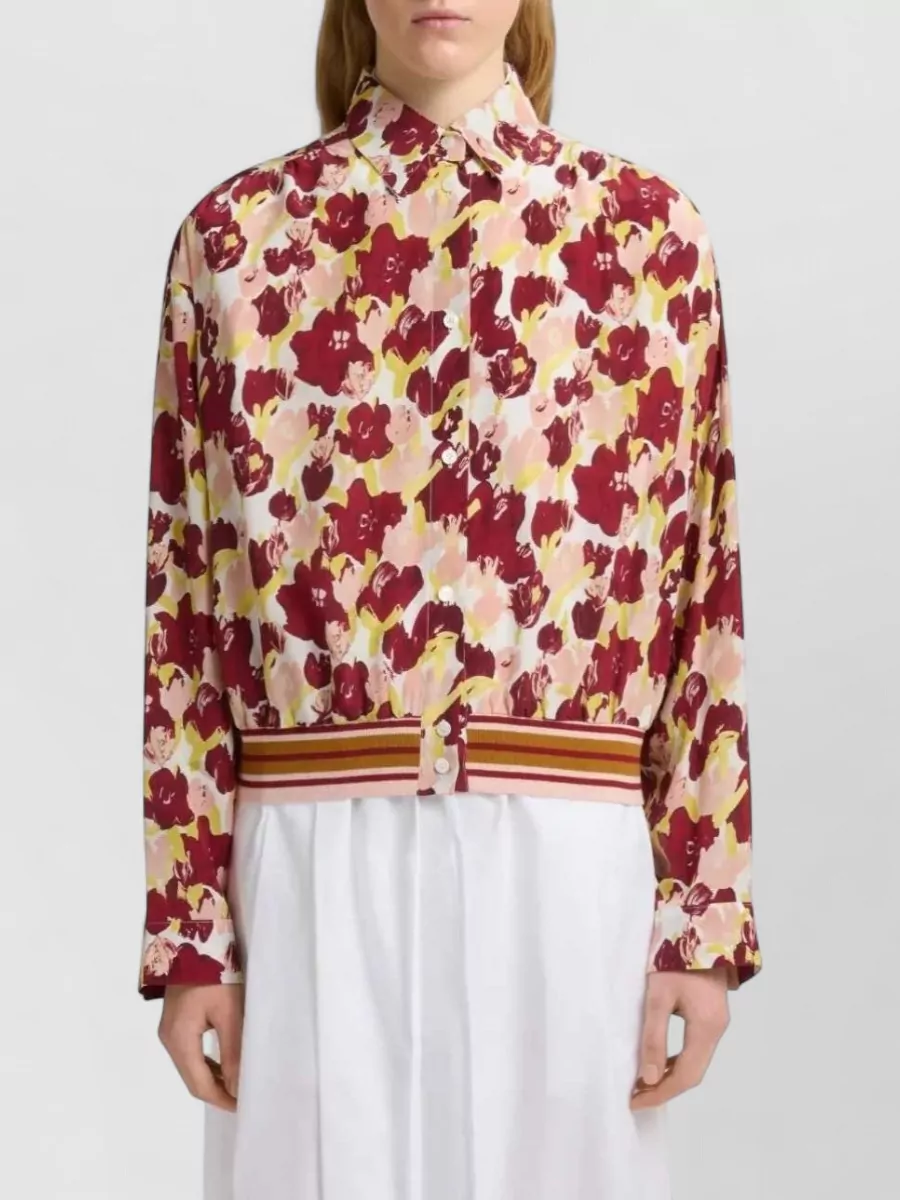 Marni Floral-Print Silk Long-Sleeve Shirt