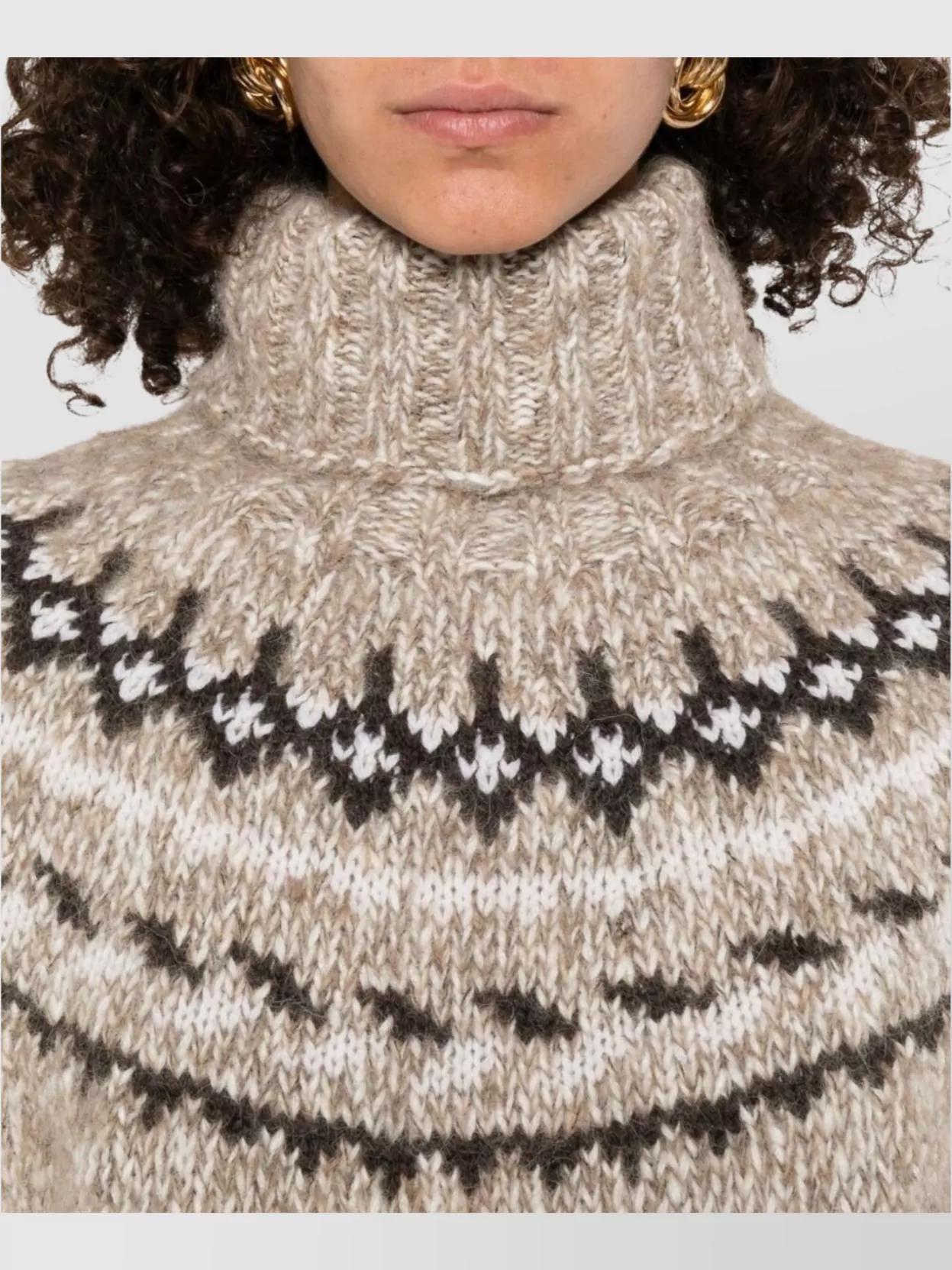 Parosh High Neck Knitwear With Fair Isle Design