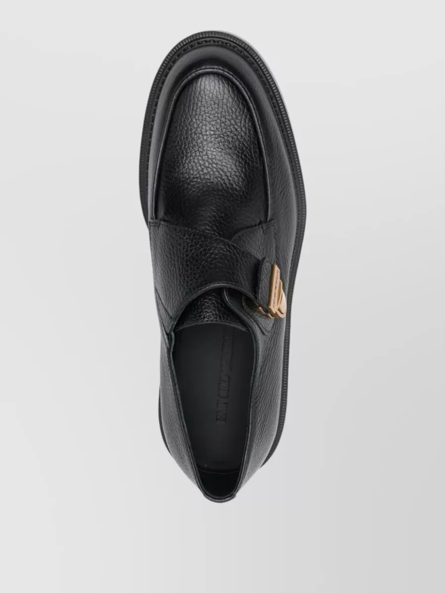 Emporio Armani Leather Monk Shoes
