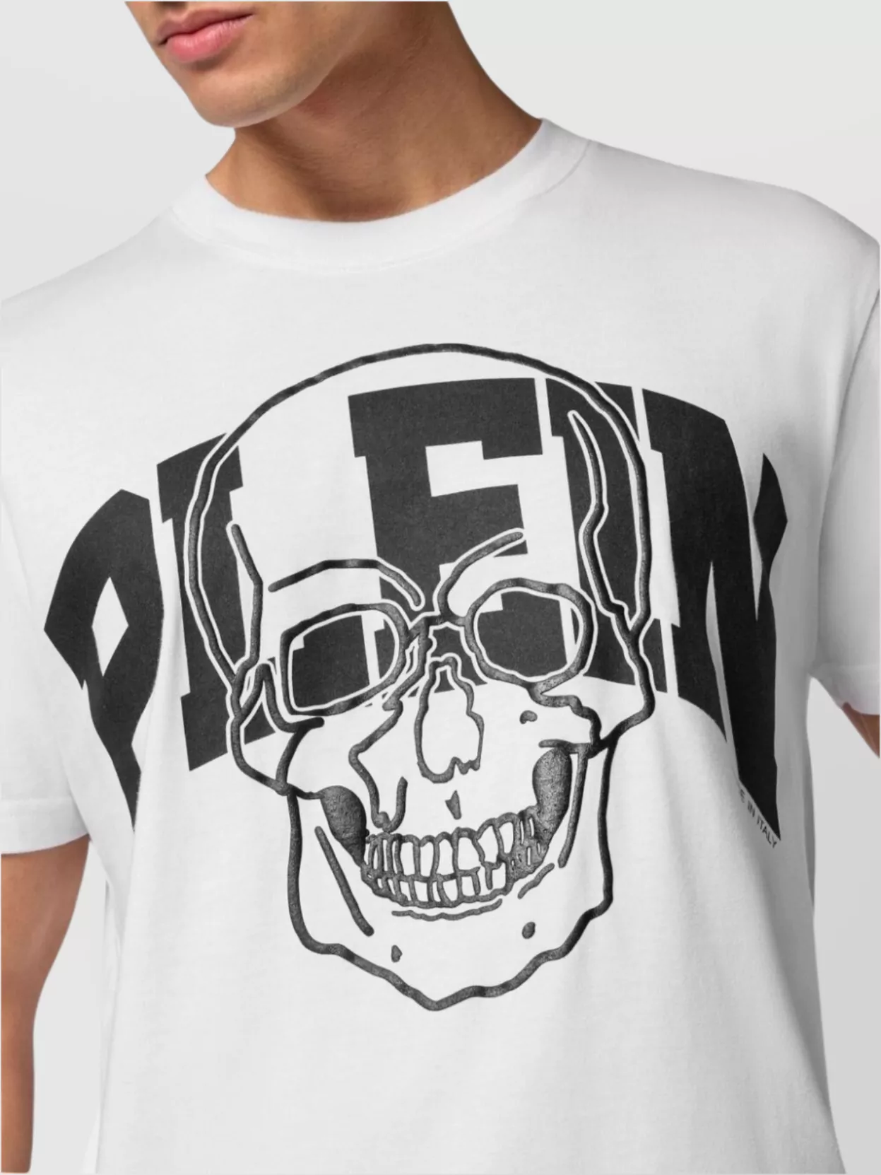 Philipp Plein Graphic Print Crew Neck Short Sleeve T-Shirt