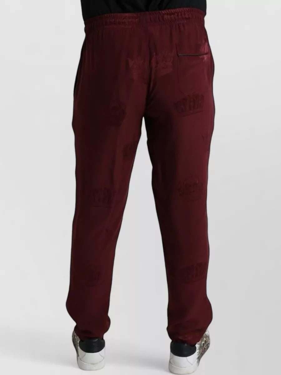 Dolce&Gabbana Silk Crown Print Tapered Lounge Pants