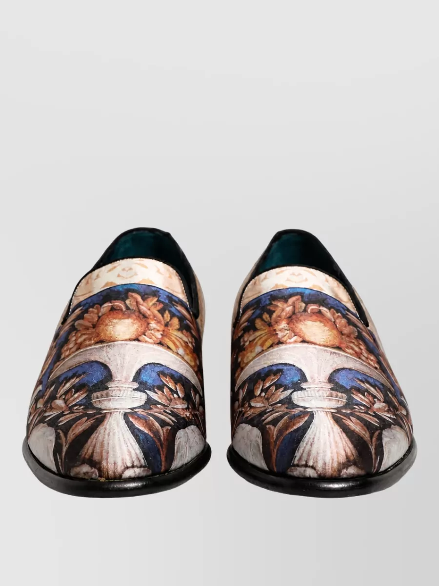 Dolce&Gabbana Leather Printed Monk Shoes