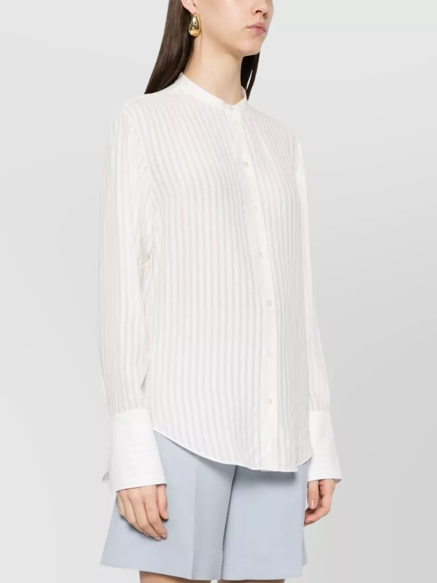 Chloé Hemline Curve Stripes Sleeves Long