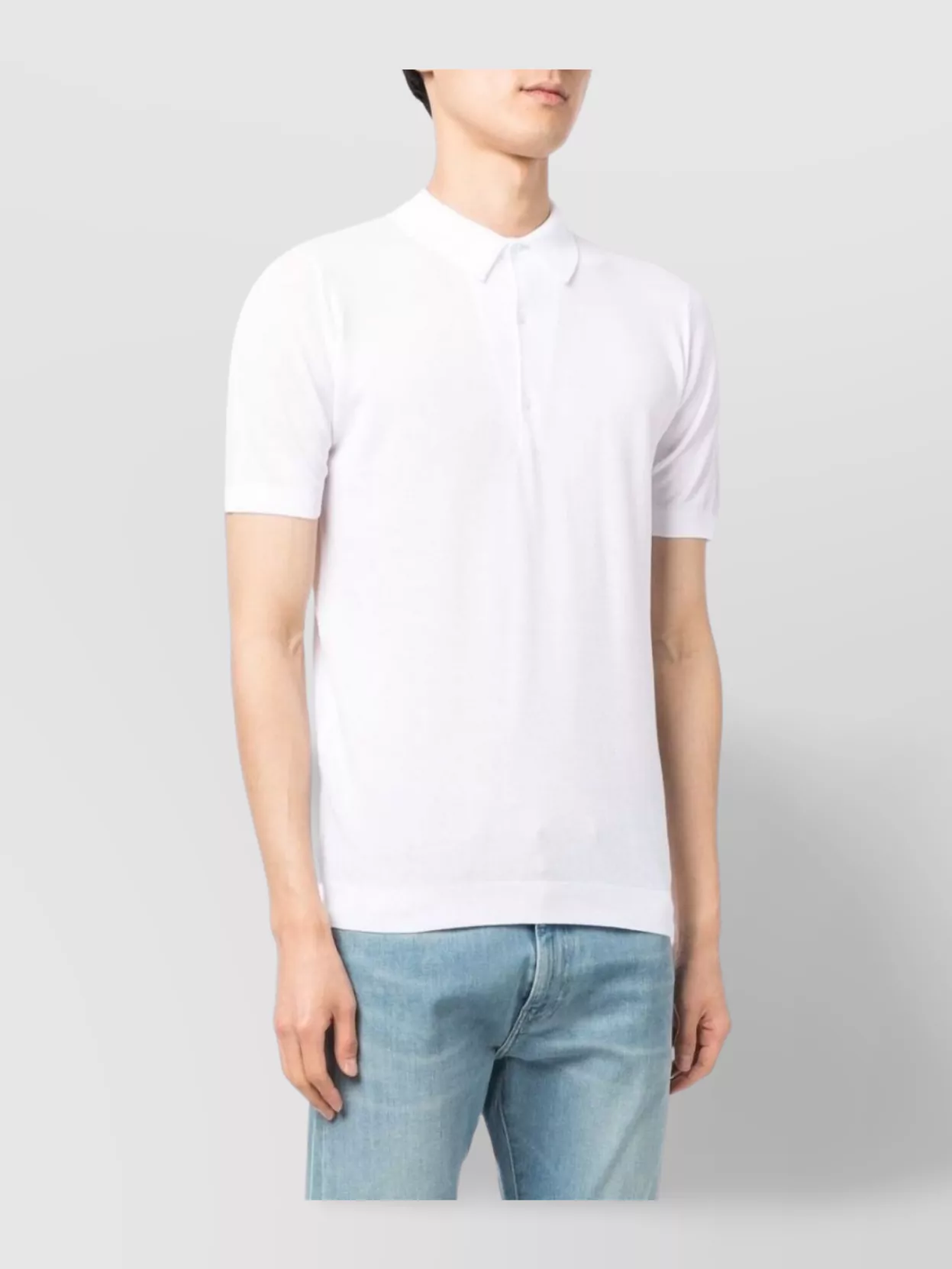 John Smedley Adrian Cotton Jersey Polo In White
