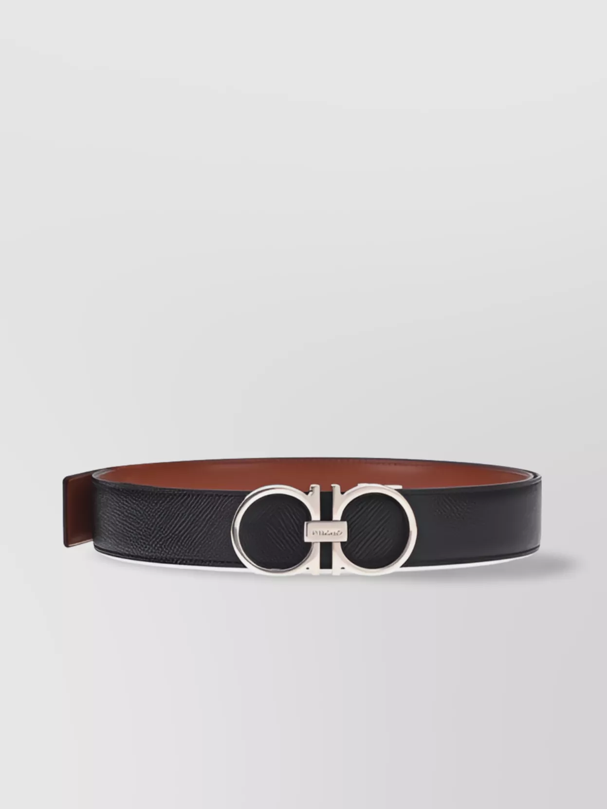 Ferragamo Adjustable Reversible Leather Belt With Buckle