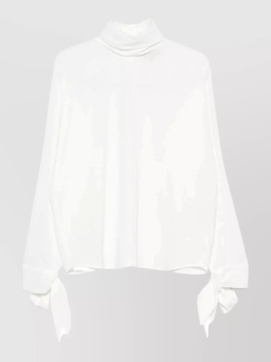 Emporio Armani crepe high-neck long-sleeve blouse