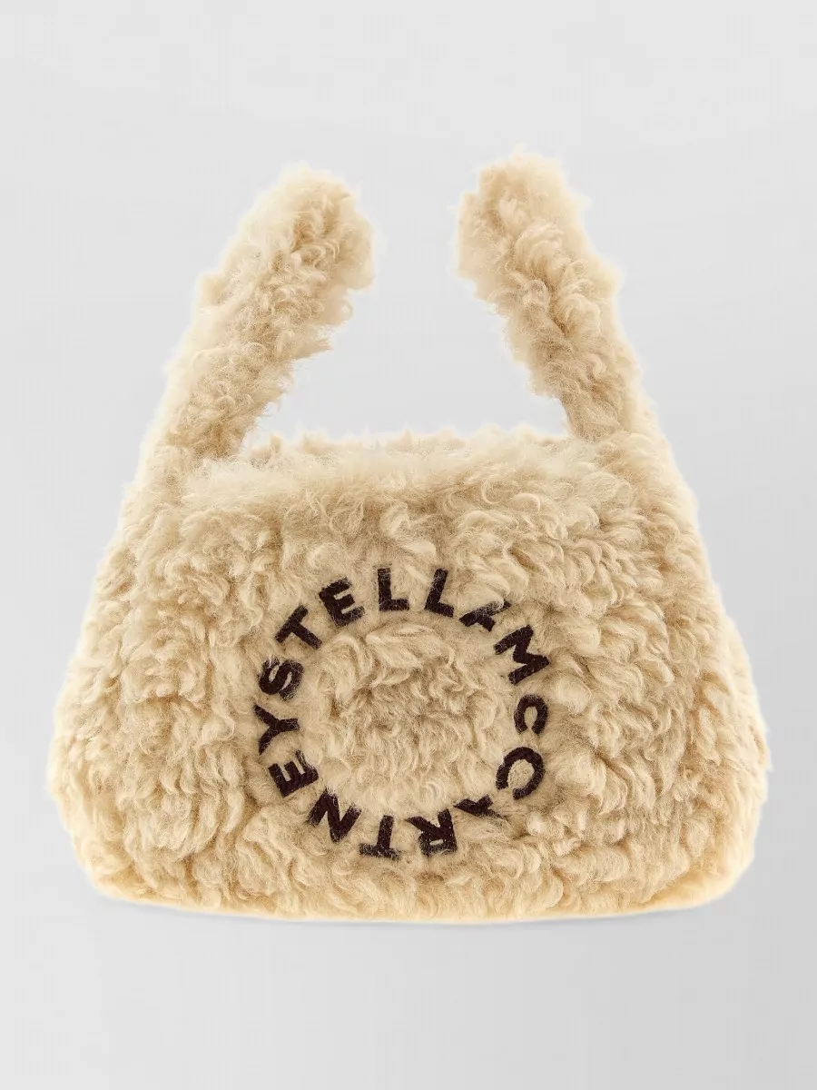 Stella Mccartney stella logo shearling effect tote bag