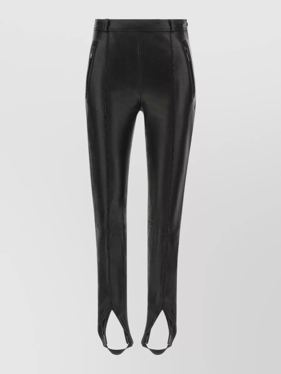 Balmain lambskin ribbed skinny trousers