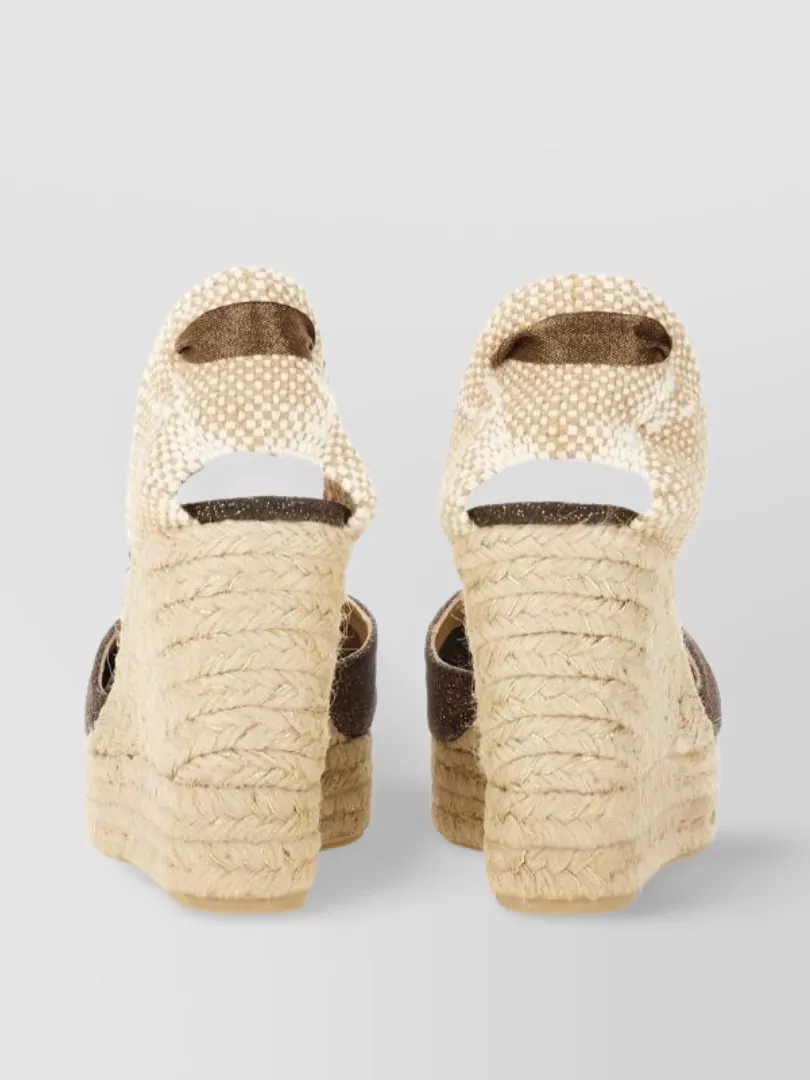 Shop Castaã±er Peep Toe Woven Wedge Espadrille