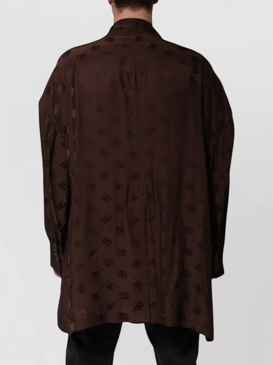 Dolce&Gabbana Logo Print Double Breasted Coat