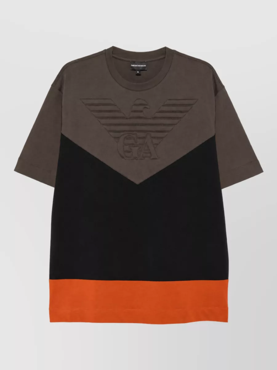 Emporio Armani color-block cotton short-sleeve t-shirt