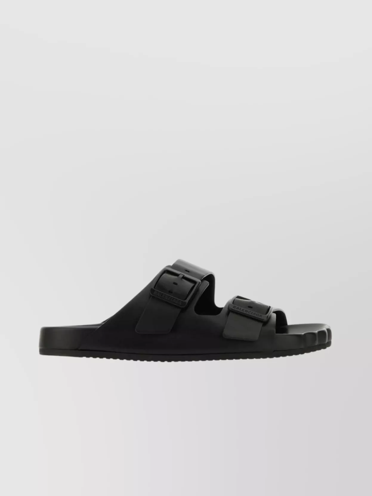 Shop Balenciaga Leather Flat Sole Open Toe Slippers