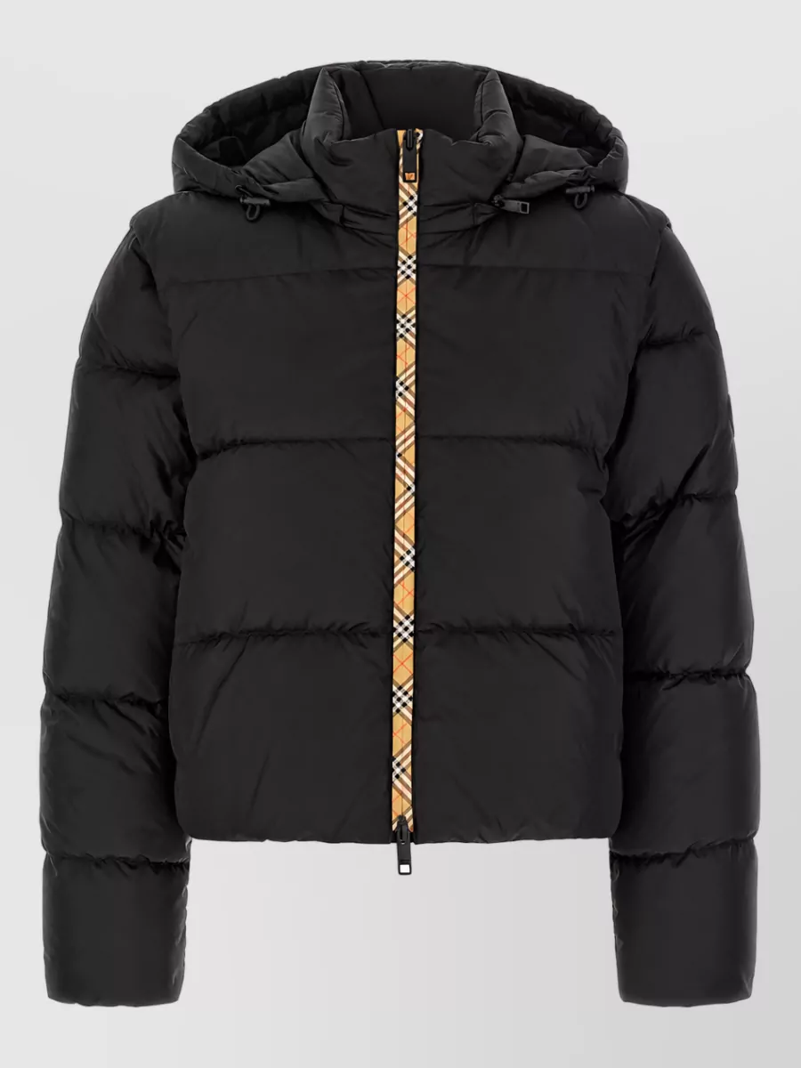 Burberry down cropped quilted hooded jacket