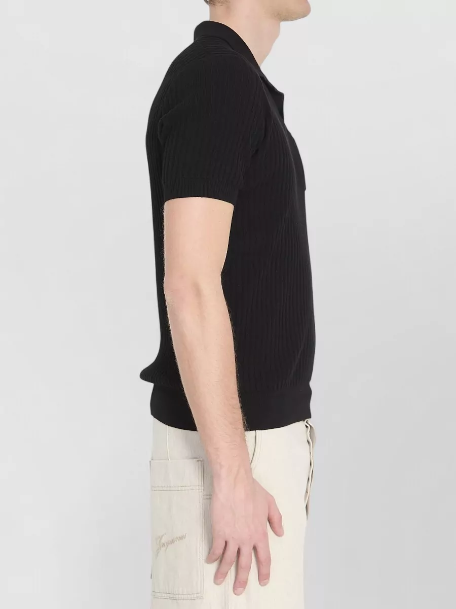 Roberto Collina Ribbed Cotton Polo Shirt