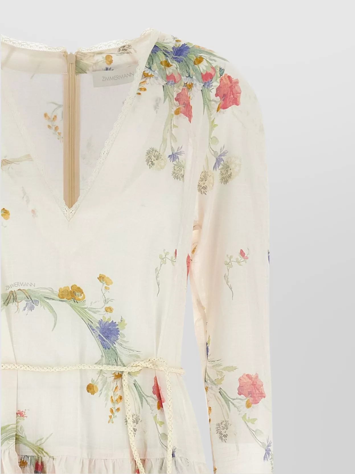 Zimmermann Floral Tiered Maxi Dress With Long Sleeves