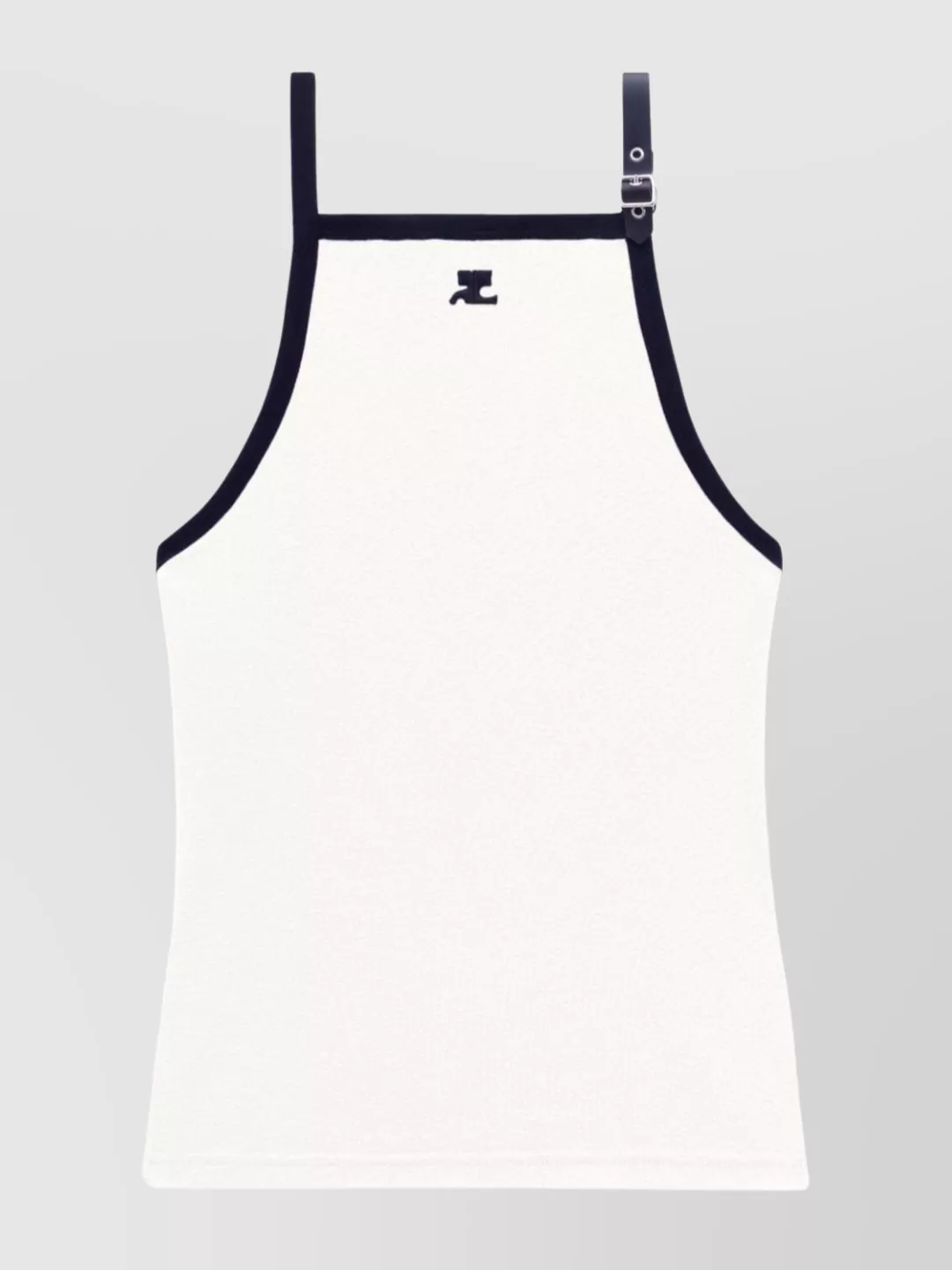 Shop Courrèges Sleeveless Top With Adjustable Straps And Contrast Trim
