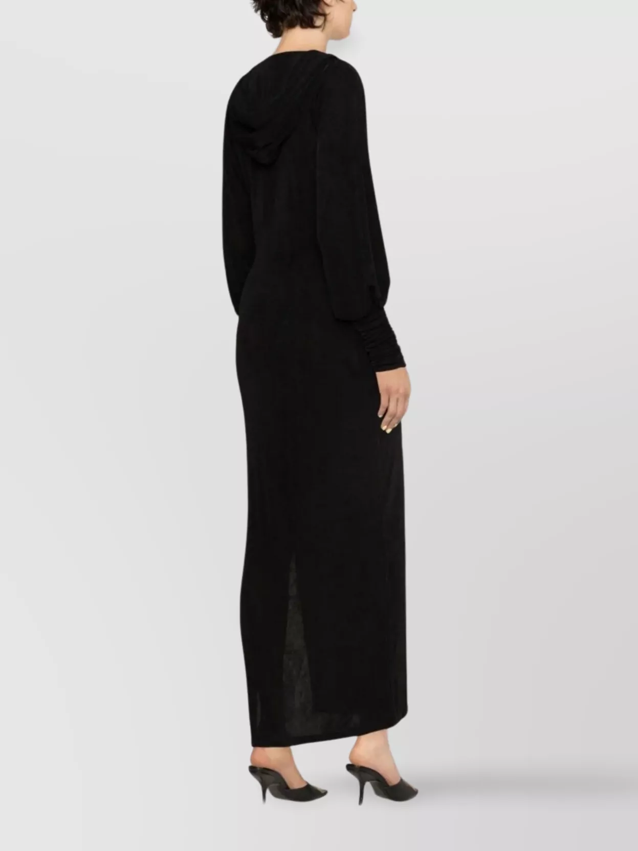 Rotate Hooded Maxi Dress With Deep V Neck