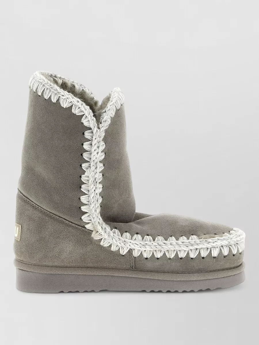 Mou Sheepskin Leather Fur Lined Ankle Boots