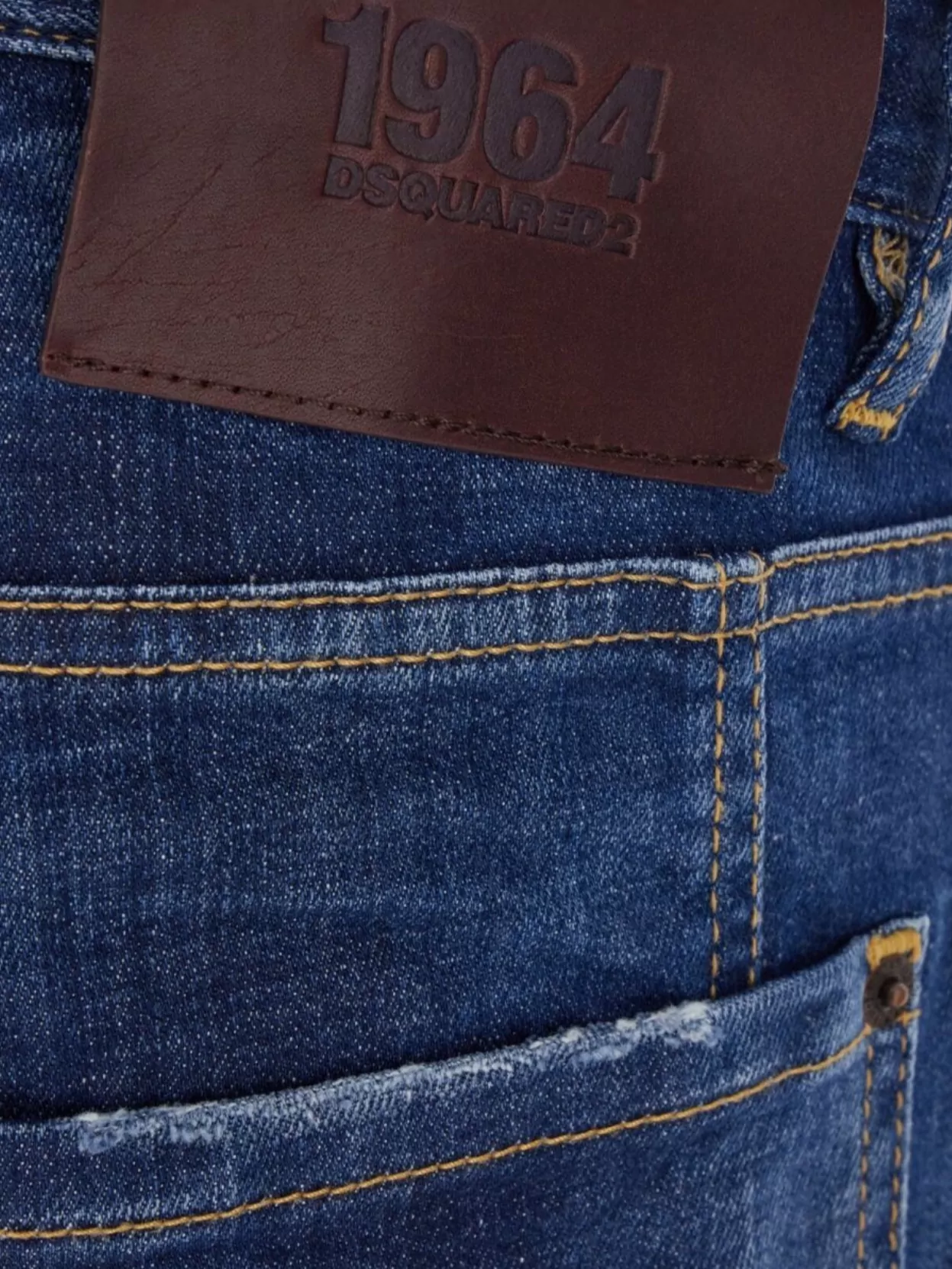 Dsquared2 Blue Slim Jeans With Rips And Bleach Effect In Cotton Blend Denim Man In Blue