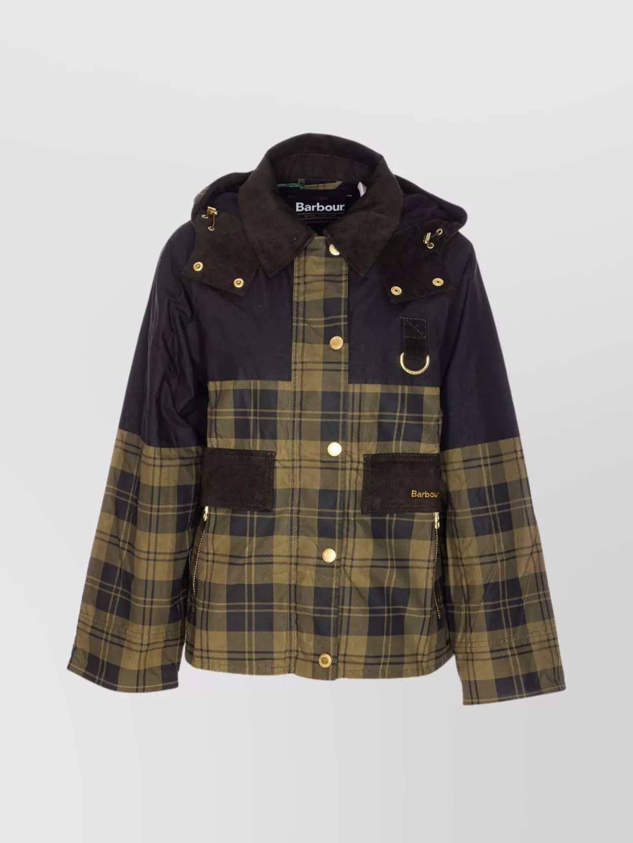 Barbour Elaine Tartan-check Zip-front Jacket In Brown