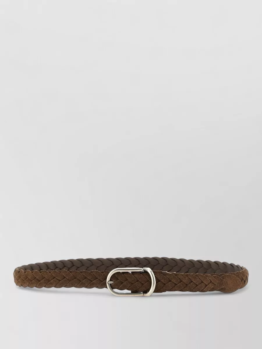 Brunello Cucinelli suede woven belt
