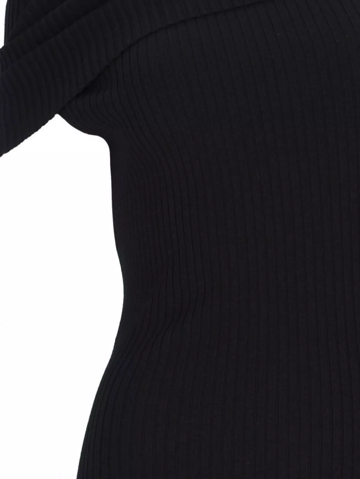 Courrèges One Shoulder Ribbed Midi Length Dress