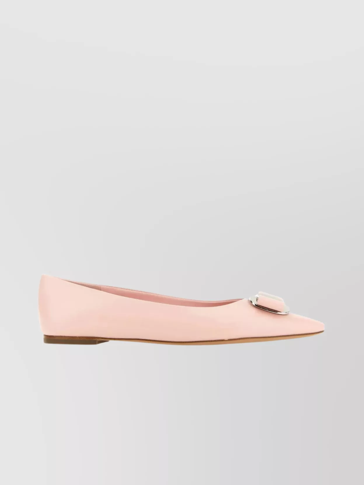 Ferragamo Leather Ballerinas With Buckle And Logoed Bow
