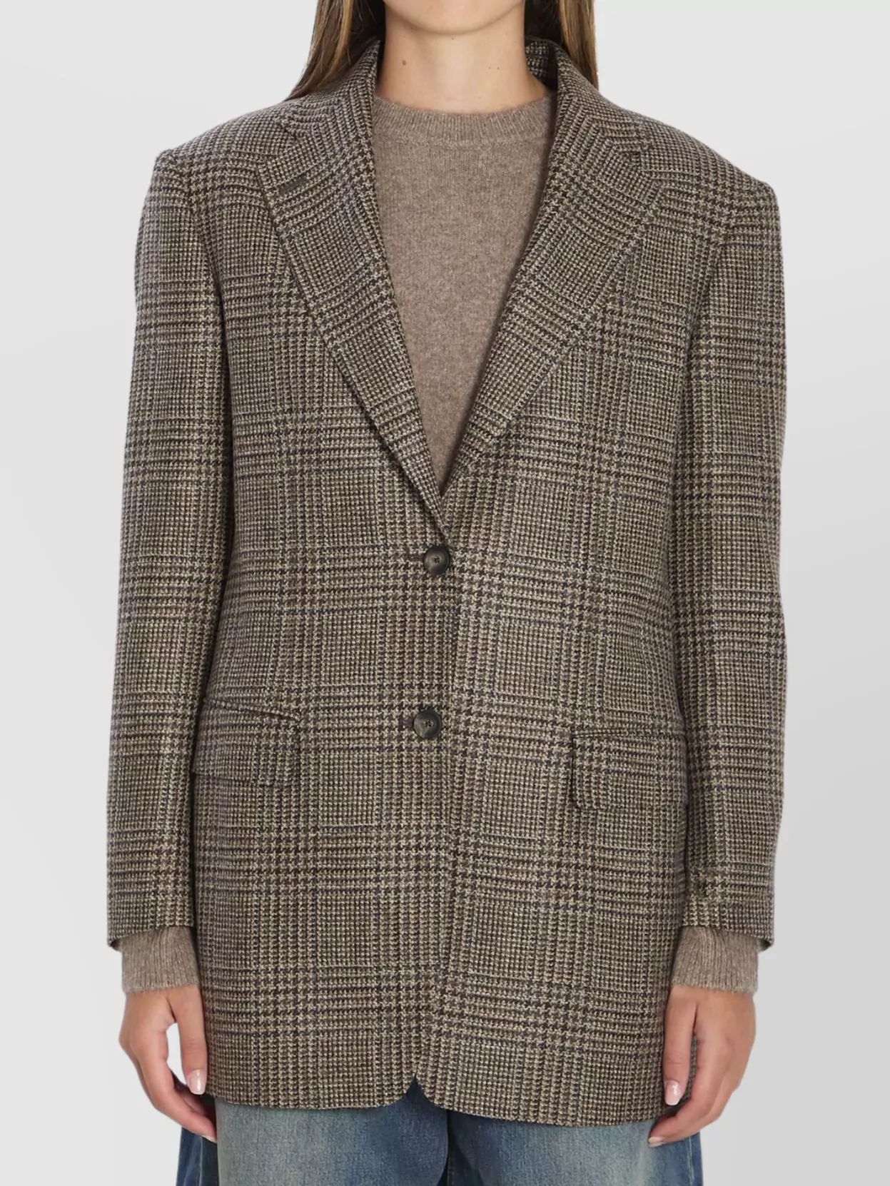 Tagliatore Check Blazer Peak Lapels In Multi