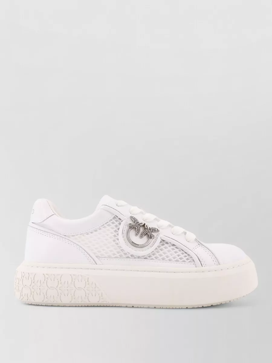 Pinko Low Top Sneakers Mesh Panels Embellishments