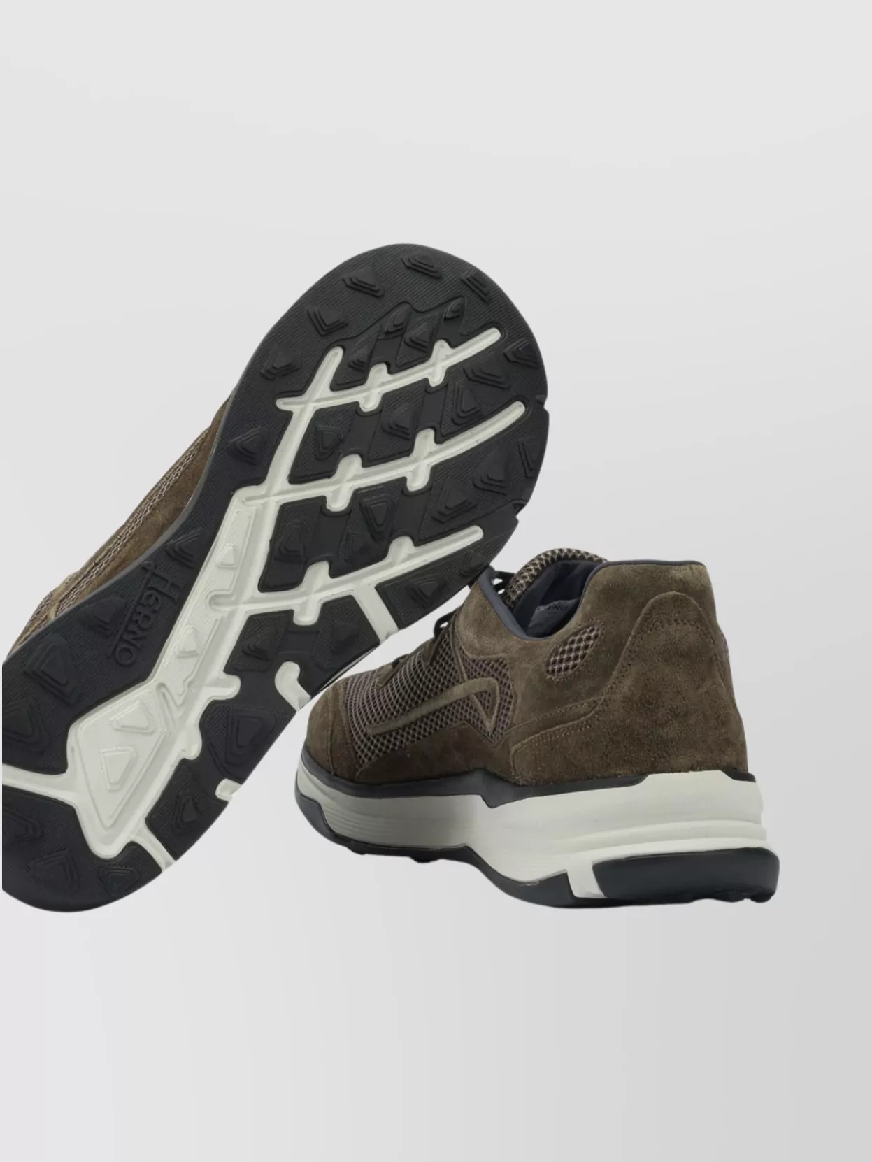 Herno Suede Sneakers With Mesh And Rubber Sole