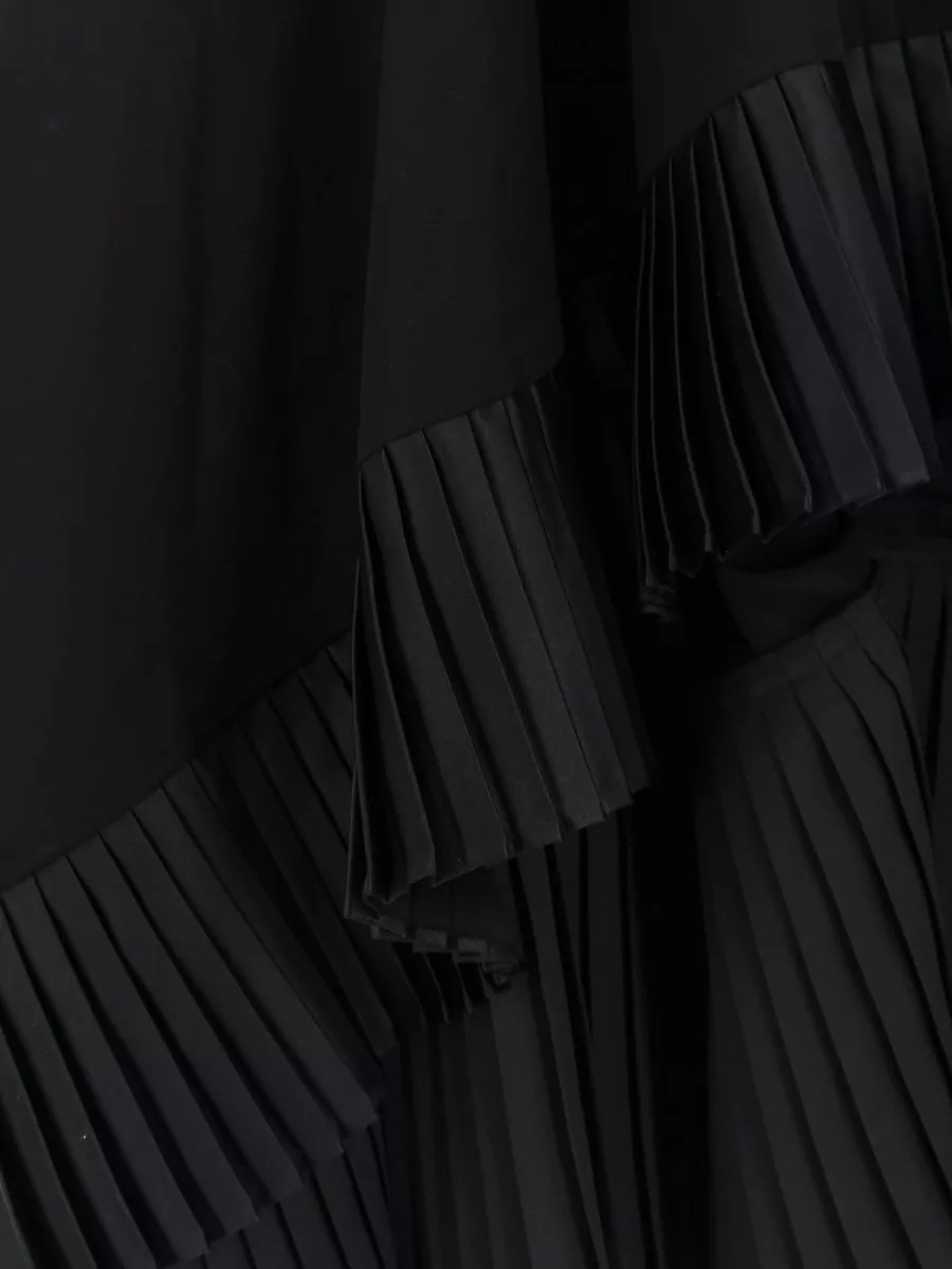 Sacai Cotton Pleated Midi Dress