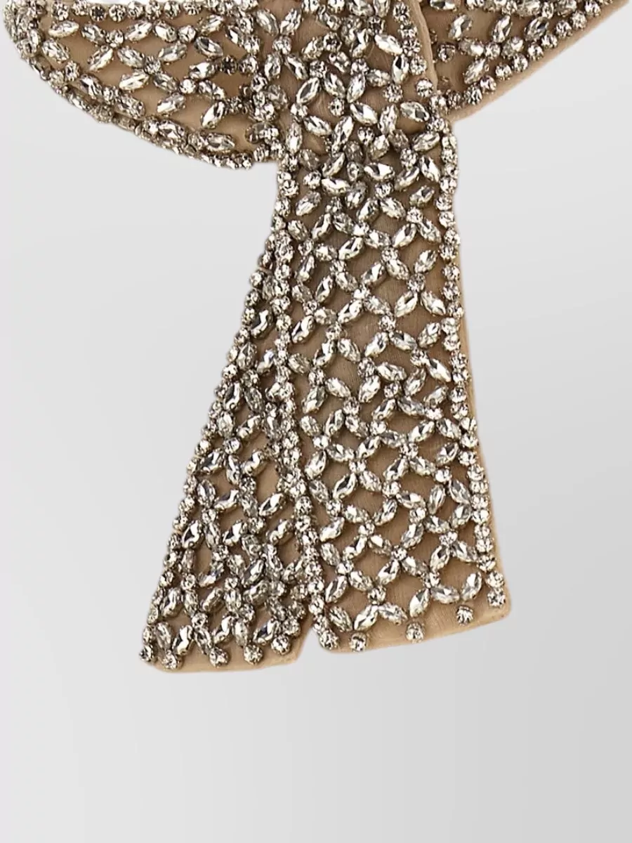 Valentino Garavani Silk Embellished High Neck Short Sleeve Blouse