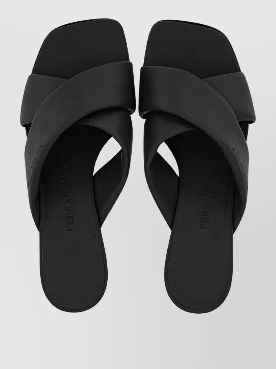 Ferragamo Leather Crossover Heeled Sandals