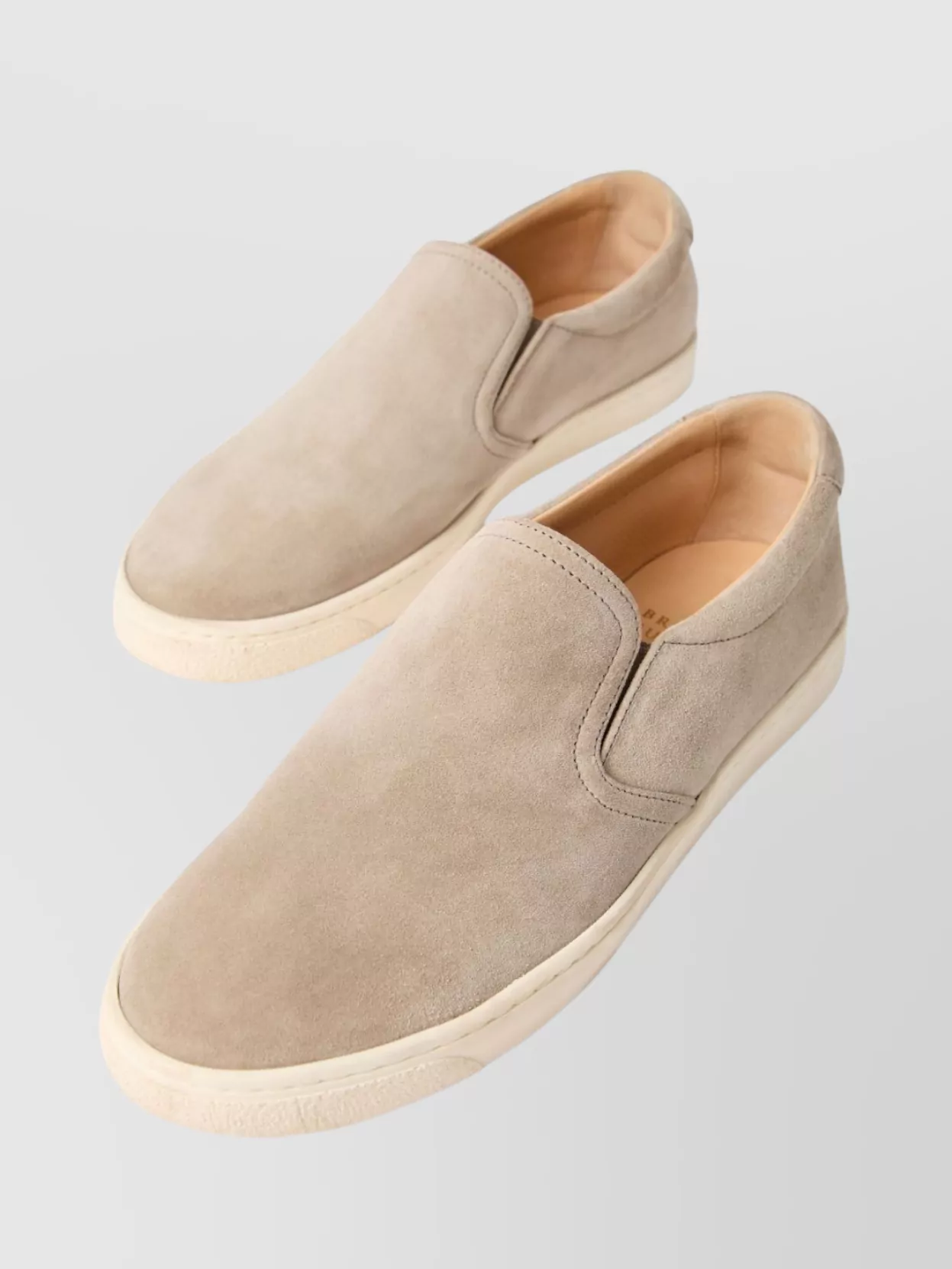 Brunello Cucinelli Light Beige Suede Slip-ons Men